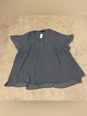 Lane Bryant V-Neck Flutter Sleeve Blouse